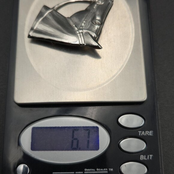 Sterling Silver Bright Horse Head With Reins Pin Brooch A6205 - Picture 6 of 6